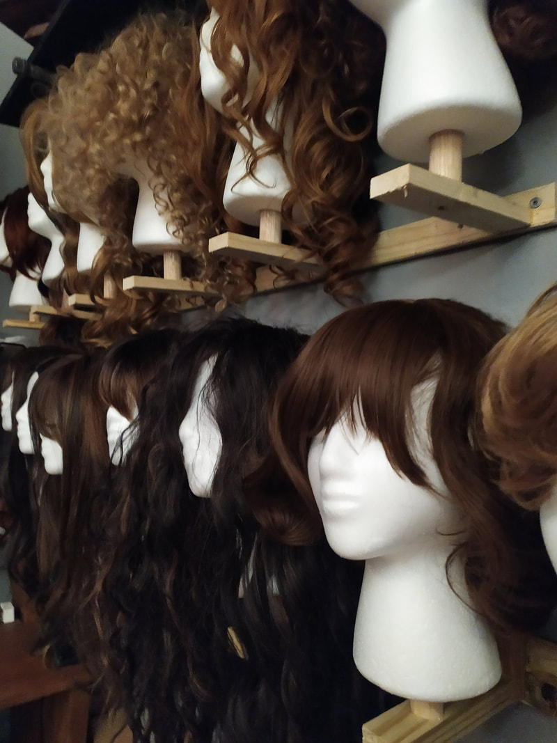 Hanging Wig Rack two rows